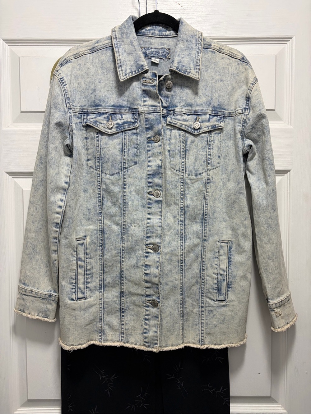 Maurices Light Blue Acid Wash Denim Jacket